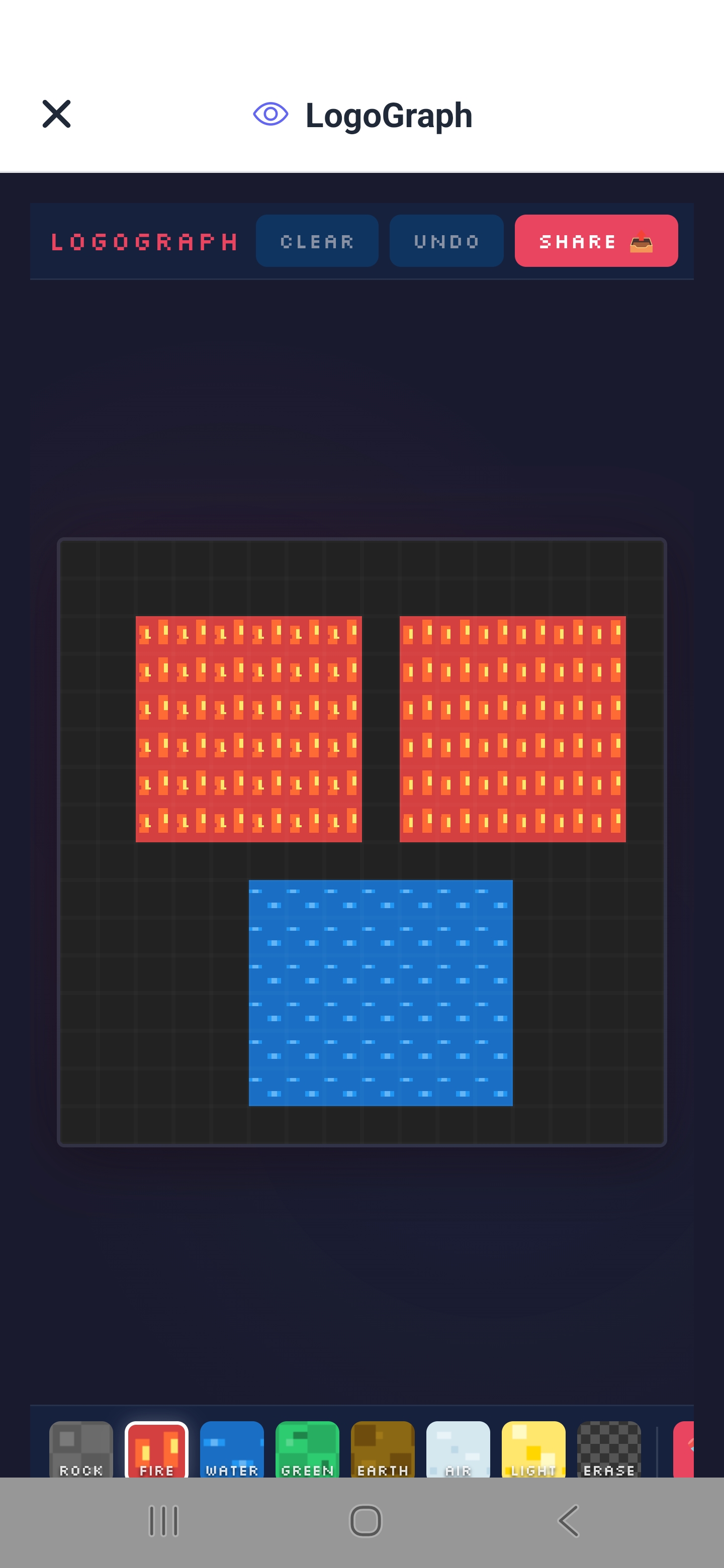 LogoGraph pixel-art editor created with Neyse