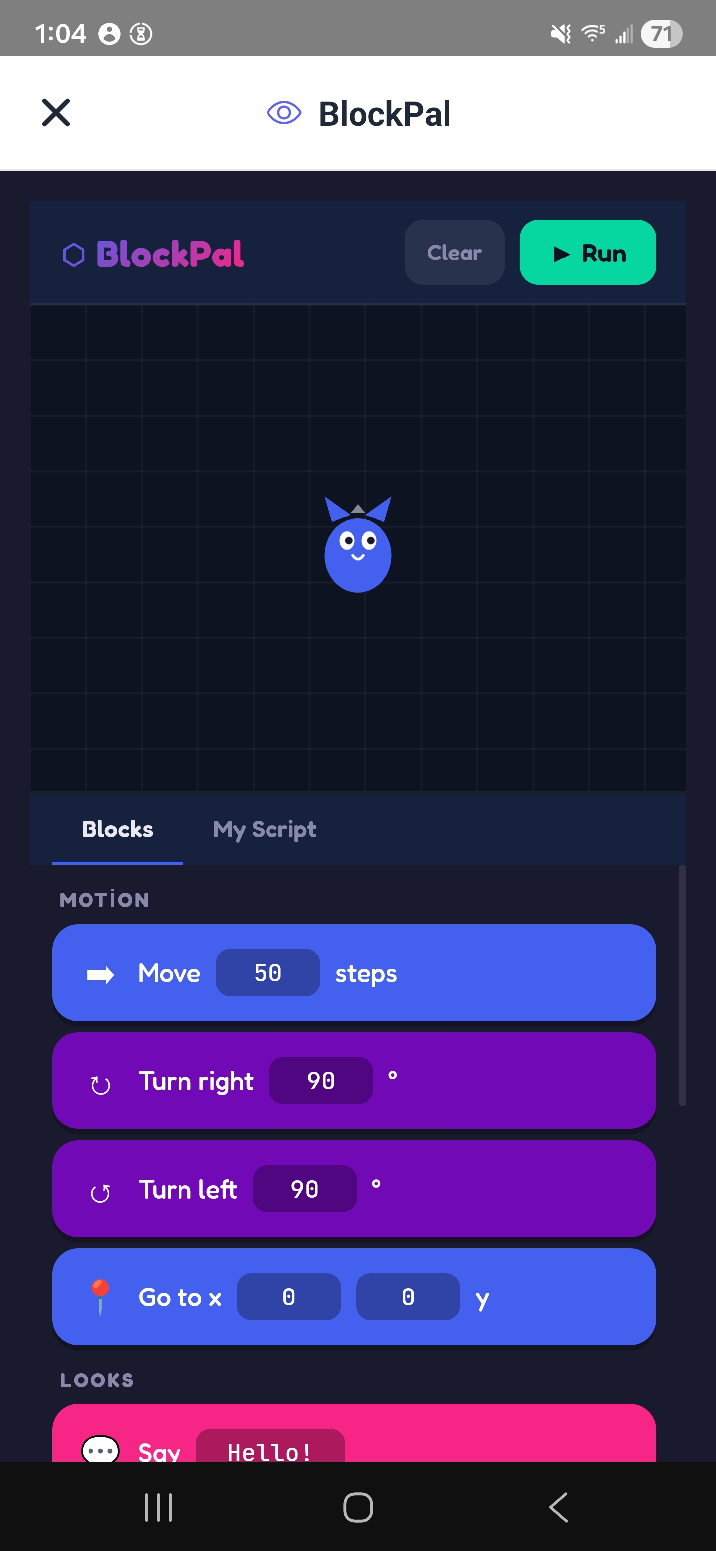 BlockPal Scratch-style coding playground built with Neyse